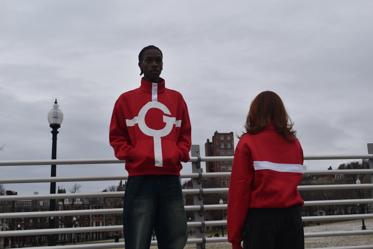 Red Cible Funnel Sweater